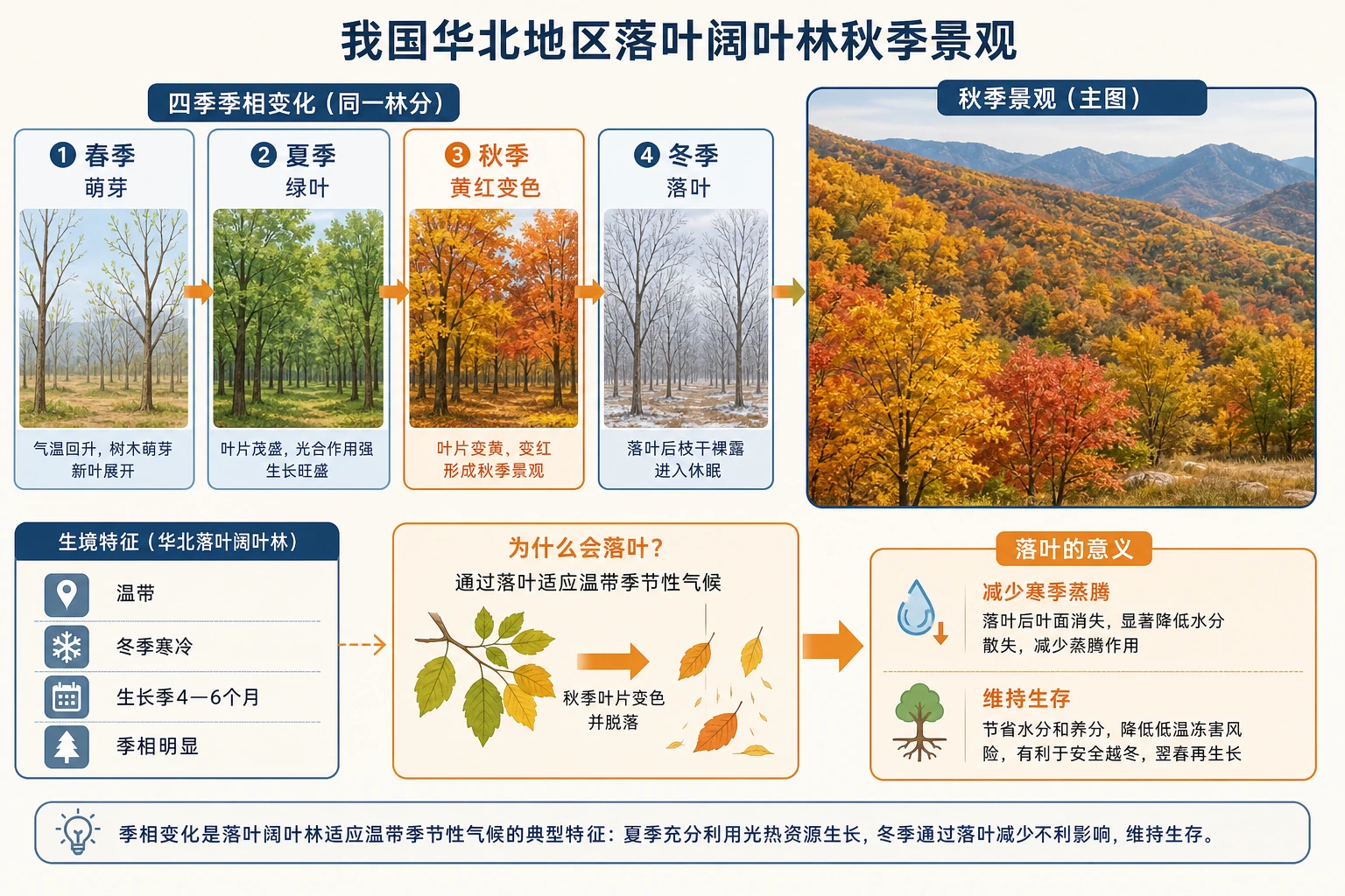 华北落叶阔叶林四季变化