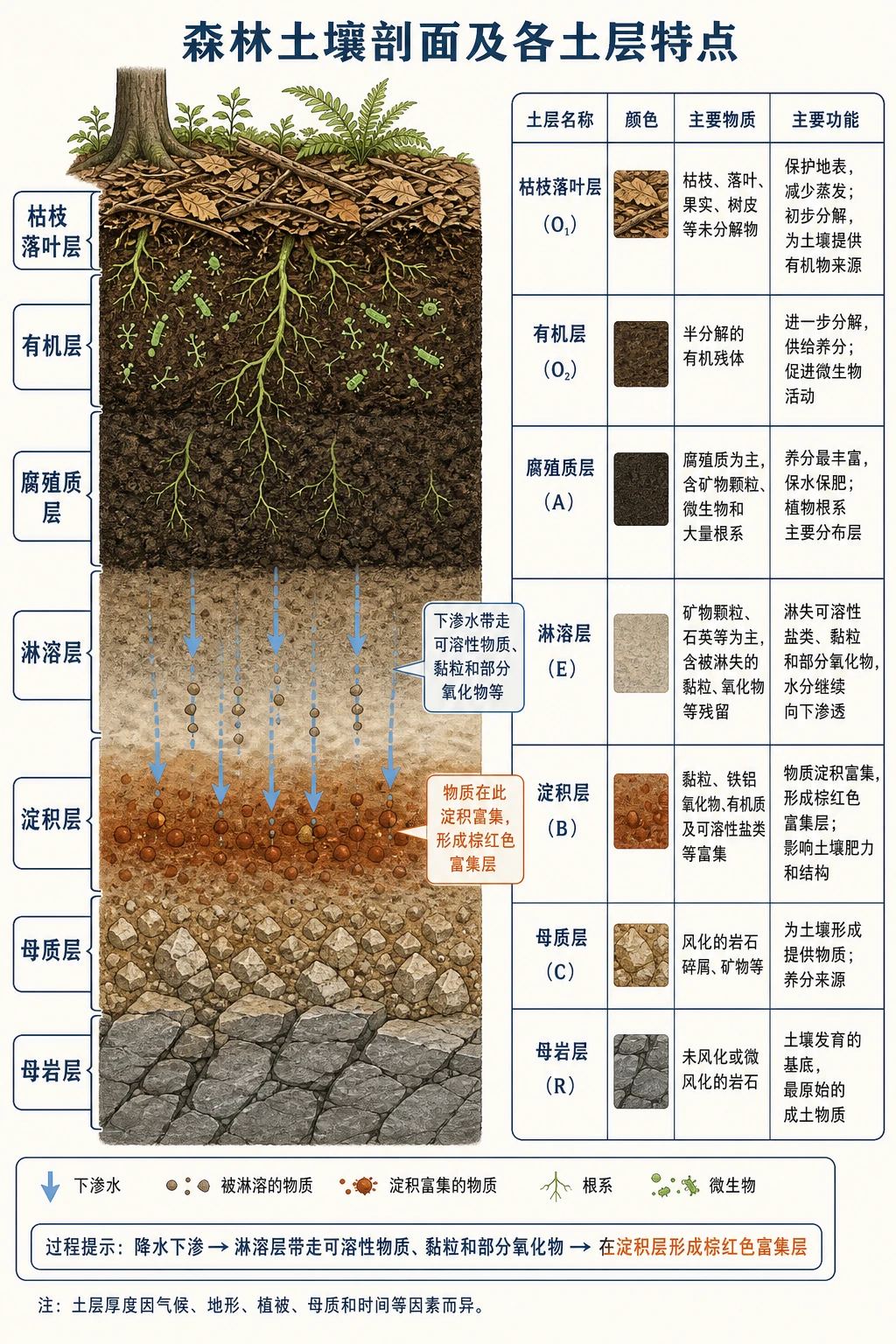 森林土壤剖面与淋溶淀积过程