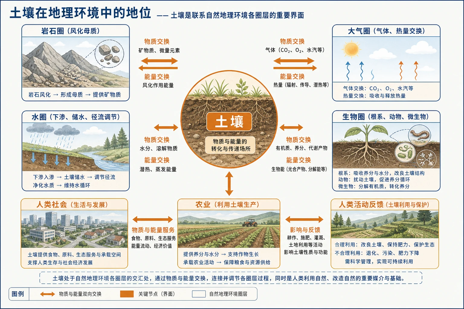 土壤与自然地理环境各圈层的联系
