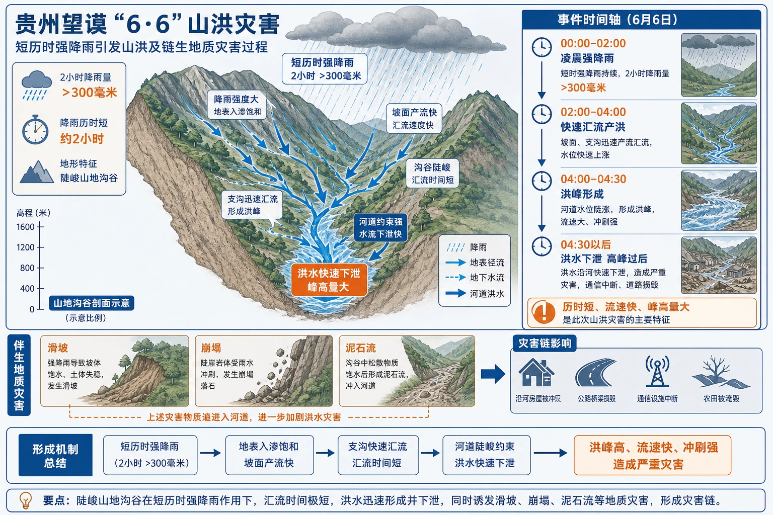 贵州望谟山洪快速汇流与灾害链