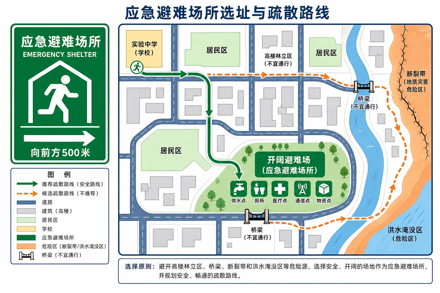 应急避难场所选址与疏散路线