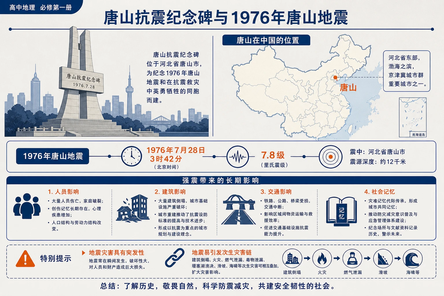 唐山抗震纪念碑与1976年唐山地震