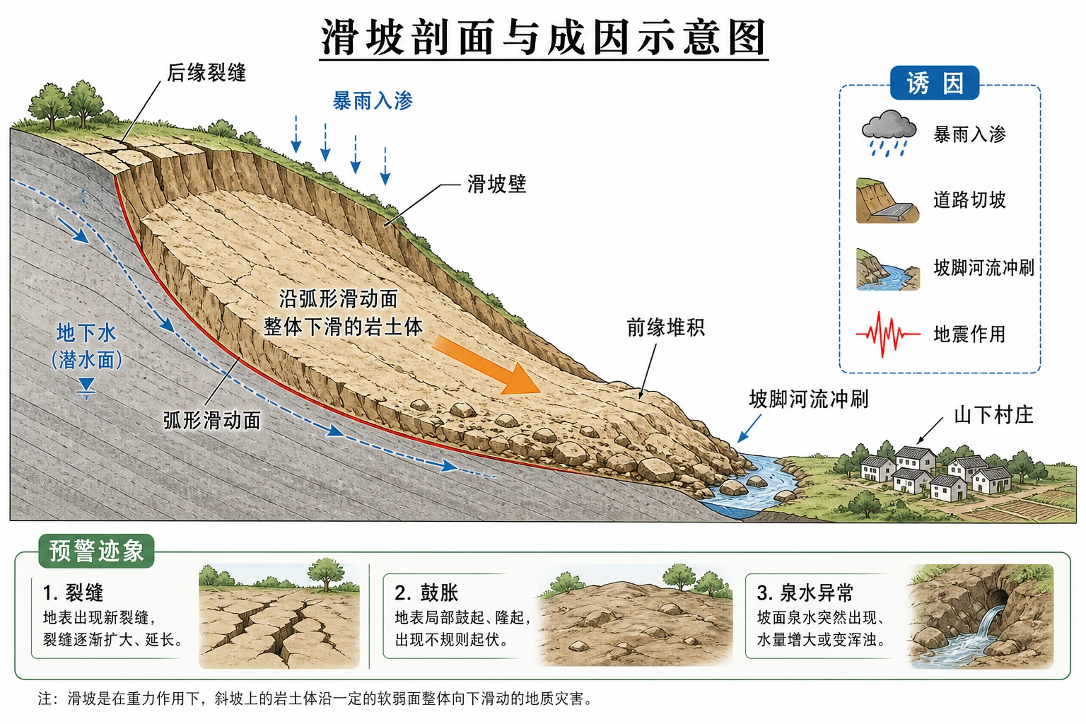 滑坡剖面与成因