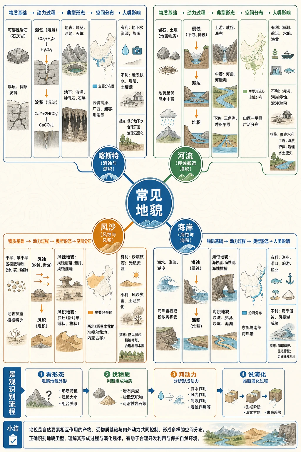 常见地貌类型知识结构图