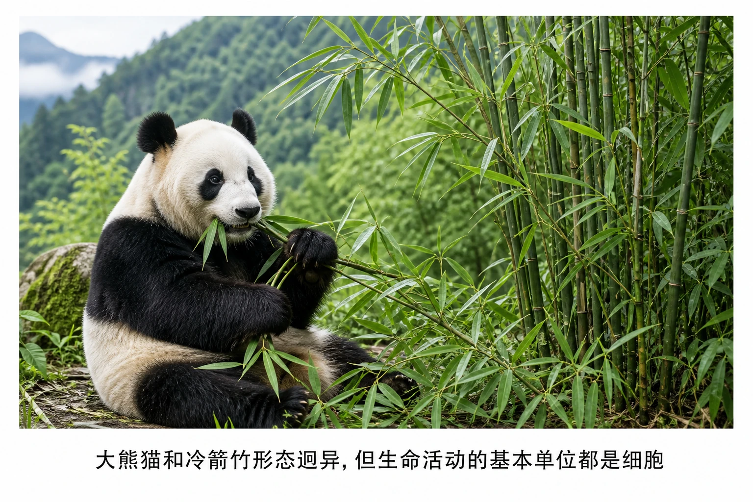 图15:教材“问题探讨”源图重绘——“大熊猫吃冷箭竹”
