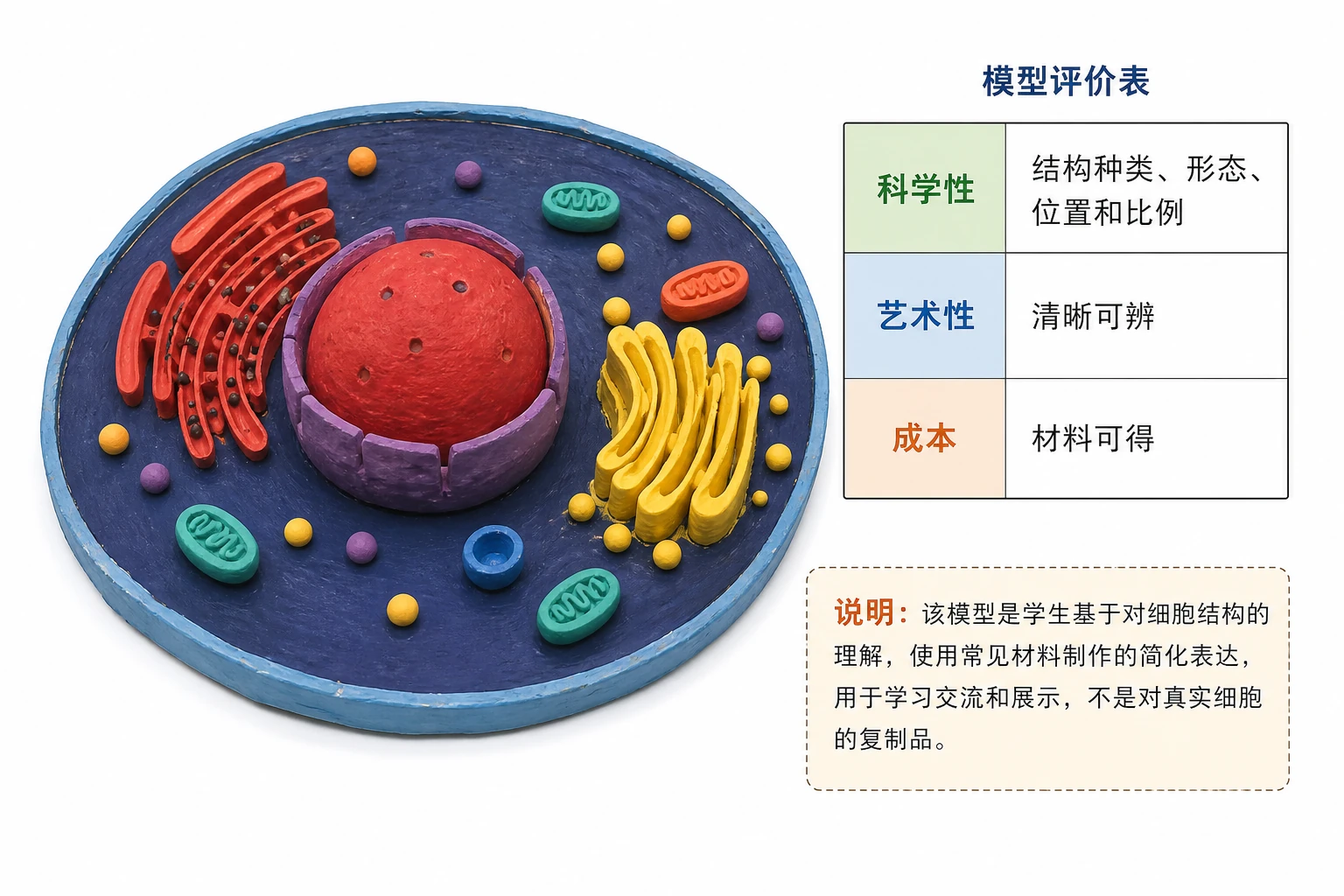 图06:教材“探究·实践”源图重绘——“北京某中学学生制作的细胞