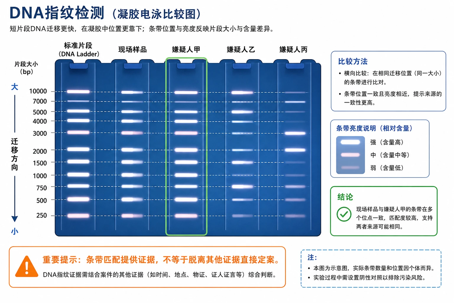 DNA指纹条带比较图