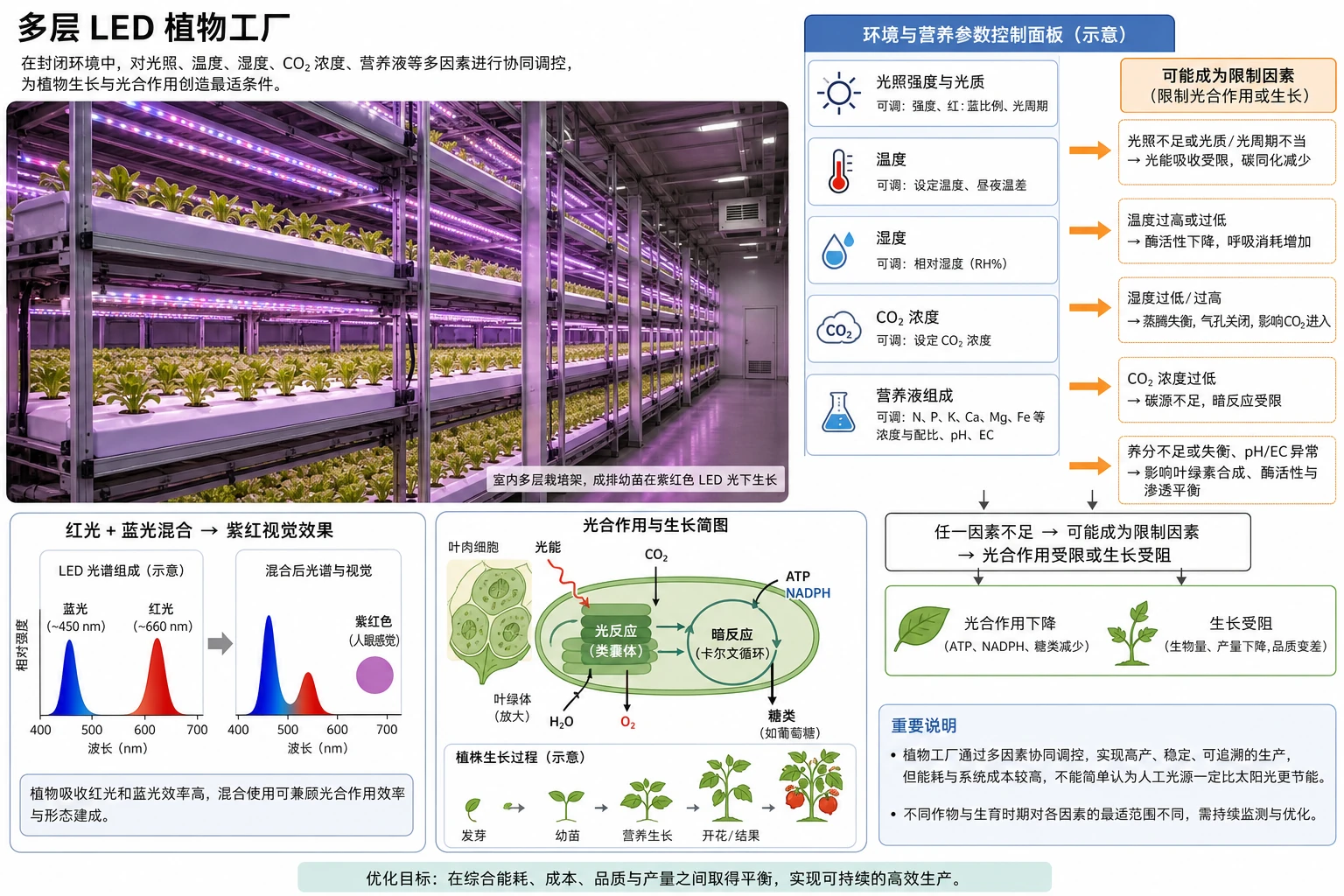 图02:教材“植物工厂”源图重绘——“多层LED植物工厂”