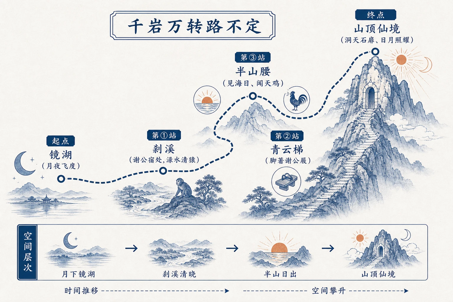 梦游天姥登山路线