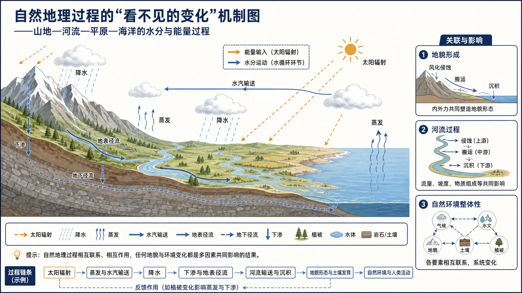 自然地理过程机制图